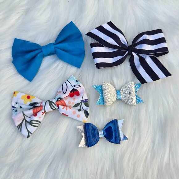 New Baby Girl Hair Bows – Set of 5 Clips, Soft & Stylish for Toddlers & Kids - Picture 1 of 2